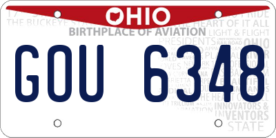 OH license plate GOU6348