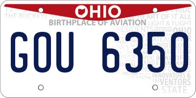 OH license plate GOU6350
