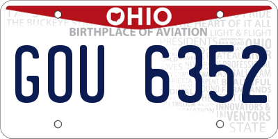 OH license plate GOU6352
