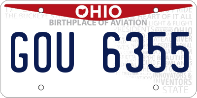 OH license plate GOU6355