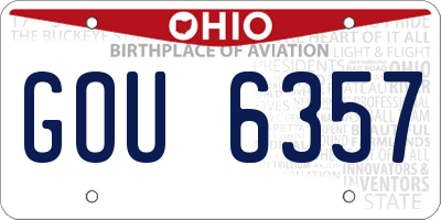OH license plate GOU6357