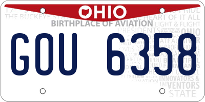 OH license plate GOU6358
