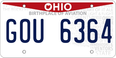 OH license plate GOU6364
