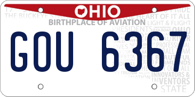 OH license plate GOU6367