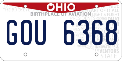 OH license plate GOU6368