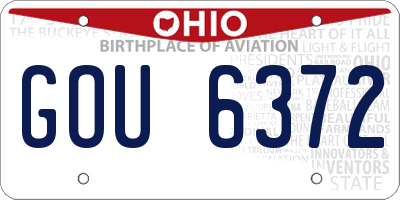OH license plate GOU6372
