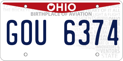 OH license plate GOU6374