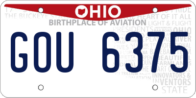 OH license plate GOU6375