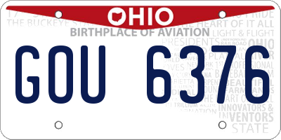 OH license plate GOU6376