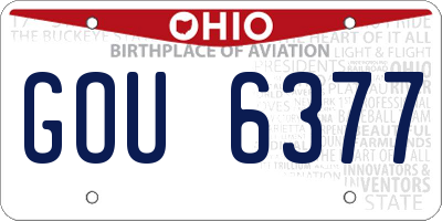 OH license plate GOU6377