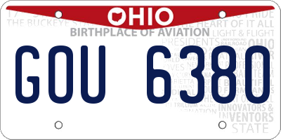 OH license plate GOU6380