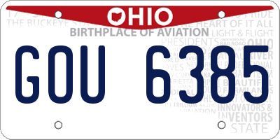 OH license plate GOU6385
