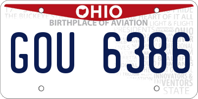 OH license plate GOU6386