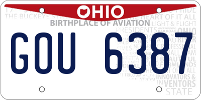OH license plate GOU6387