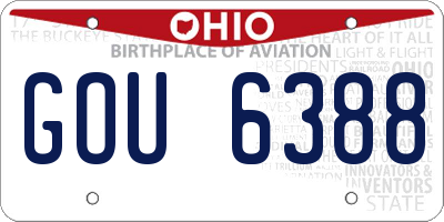 OH license plate GOU6388