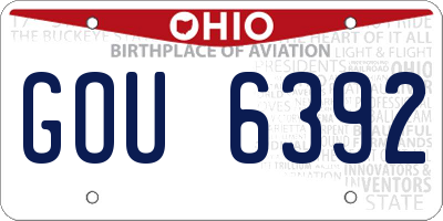 OH license plate GOU6392