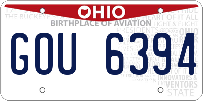 OH license plate GOU6394