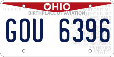 OH license plate GOU6396