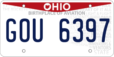 OH license plate GOU6397
