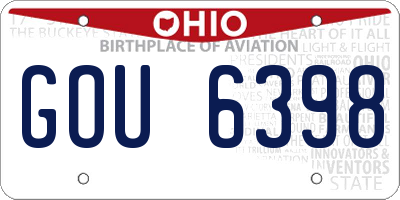 OH license plate GOU6398