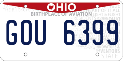 OH license plate GOU6399