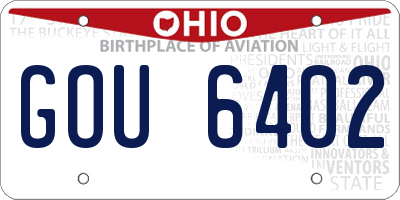 OH license plate GOU6402