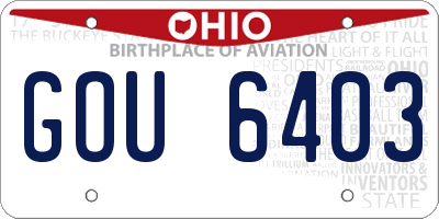 OH license plate GOU6403