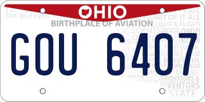 OH license plate GOU6407