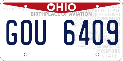 OH license plate GOU6409