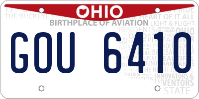 OH license plate GOU6410