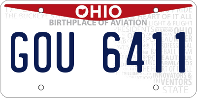 OH license plate GOU6411