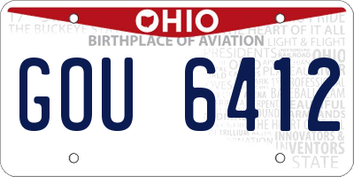 OH license plate GOU6412