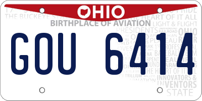 OH license plate GOU6414