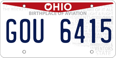 OH license plate GOU6415