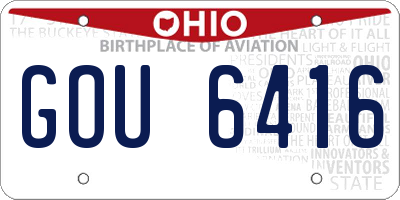 OH license plate GOU6416