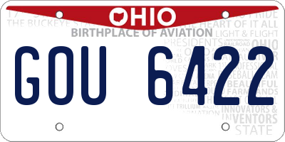 OH license plate GOU6422