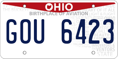 OH license plate GOU6423