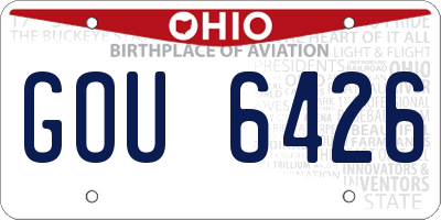 OH license plate GOU6426