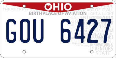 OH license plate GOU6427