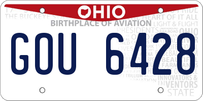 OH license plate GOU6428