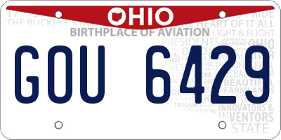 OH license plate GOU6429