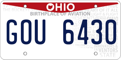 OH license plate GOU6430