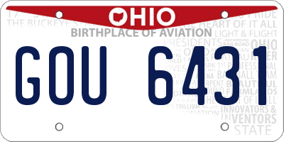 OH license plate GOU6431