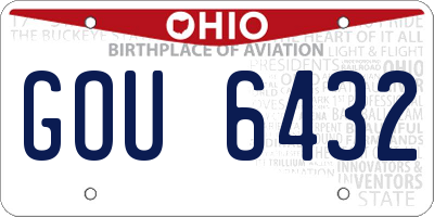 OH license plate GOU6432