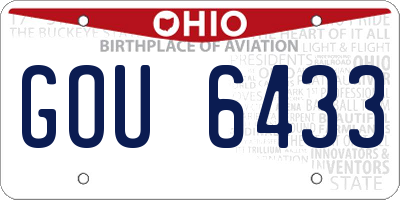 OH license plate GOU6433