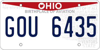 OH license plate GOU6435