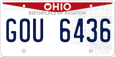 OH license plate GOU6436