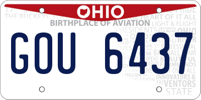 OH license plate GOU6437