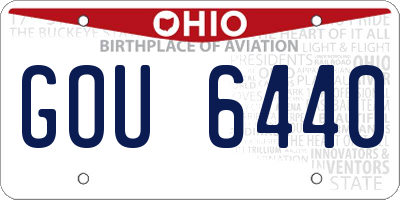 OH license plate GOU6440