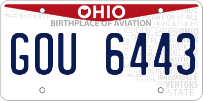 OH license plate GOU6443